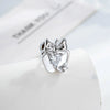 Wholesale Women's Metal Heart Shape Cartoon Style Electroplated Cartilage Piercing Ear Bone Nail With Bow And Zircon