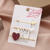 Wholesale Women's Metal Heartshaped Rhinestone Pearl Bangs Hairpin Hair Accessories Cute Style