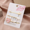 Wholesale Women's Metal Heartshaped Rhinestone Pearl Bangs Hairpin Hair Accessories Cute Style