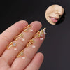 Wholesale Women's Metal Inlaid Zircon Butterfly Shape Clipon Nose Ring Electroplating Jewelry