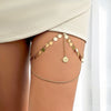 Wholesale Women's Metal Lace Elastic Belt Plastic Heart Tassel Thigh Chain Leg Ring