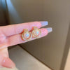 Wholesale Women's Metal Letter Earrings With 925 Silver Needles And Electroplating Simple Style