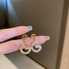 Wholesale Women's Metal Letter Earrings With 925 Silver Needles And Electroplating Simple Style