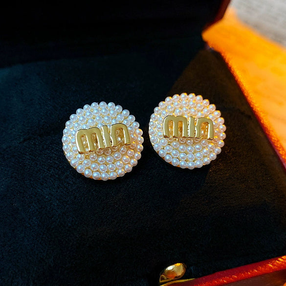 Wholesale Women's Metal Letter Earrings With 925 Silver Needles And Electroplating Simple Style