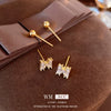 Wholesale Women's Metal Letter Earrings With 925 Silver Needles And Electroplating Simple Style