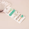 Wholesale Women's Metal Pearl Geometric Electroplated Side Clip Hairpin Set