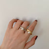 Wholesale Women's Metal Pearl Open Ring With Geometric Pattern And Electroplating Treatment