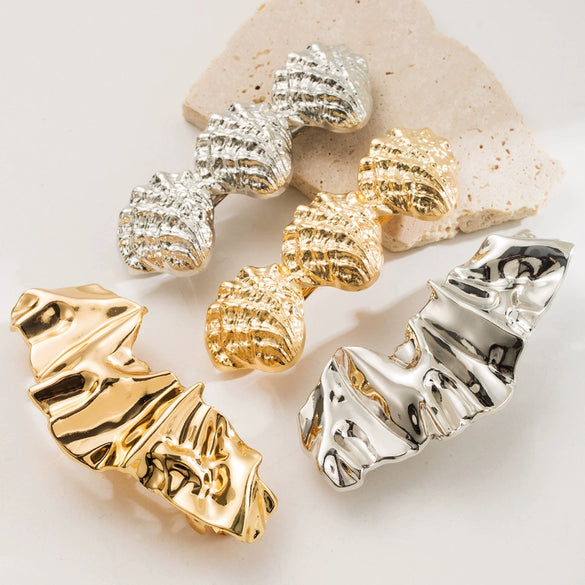 Wholesale Women's Metal Shell Spring Clip Geometric Fashion Style Hair Clip