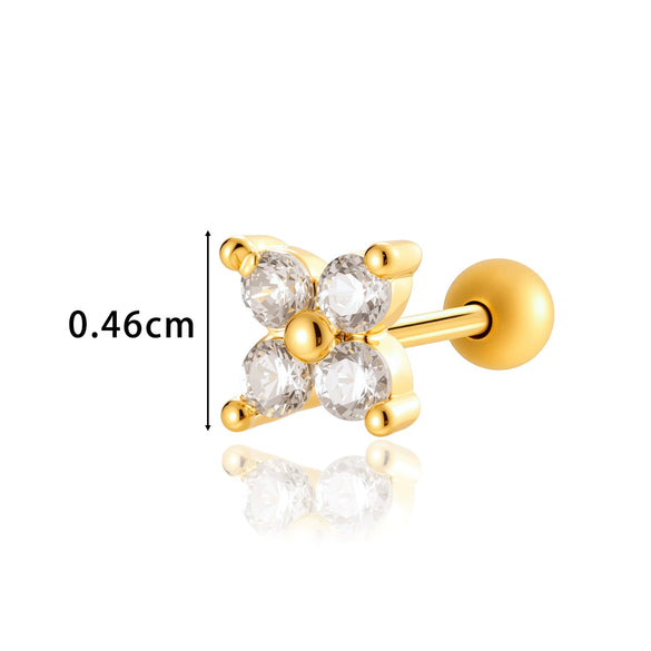 Wholesale Women's Metal Titanium Steel Flower Shape Electroplated Earring