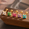 Wholesale Women's Metal Titanium Steel Flower Shape Electroplated Earring