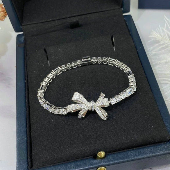 Wholesale Women's Metal Zircon Bow Splicing Fashion Hand Jewelry Bracelet