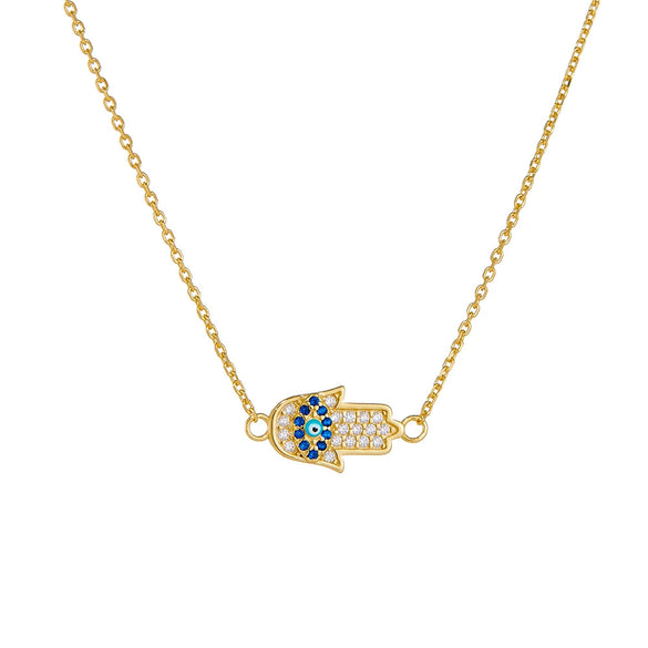 Wholesale Women's Micro Inlaid Zircon Devil's Eye Diamond Drop Pendant Sterling Silver 925 Silver Necklace With Cross Chain