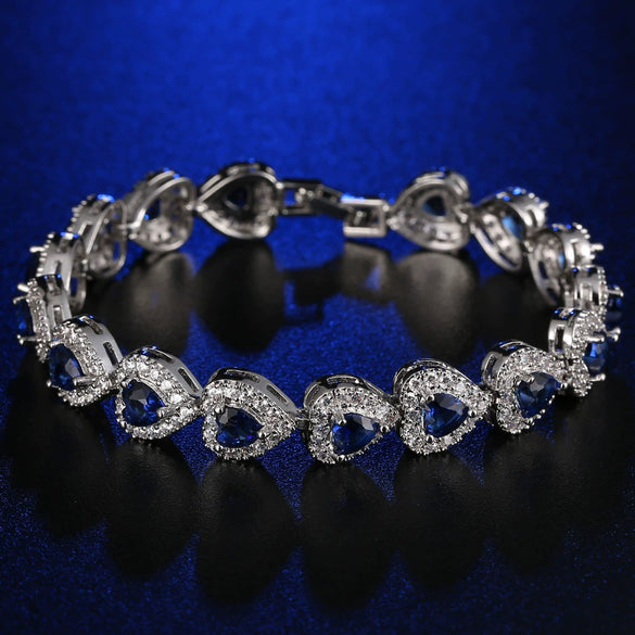 Wholesale Women's Microinlaid Copper Goldplated Zircon Heart Bracelet