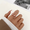 Wholesale Women's Micropaved Zircon Music Symbol Open Copper Ring With Electroplating