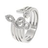 Wholesale Women's Micropaved Zircon Music Symbol Open Copper Ring With Electroplating