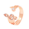 Wholesale Women's Micropaved Zircon Music Symbol Open Copper Ring With Electroplating