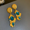 Wholesale Women's Midancient Vintage Jewelry Medieval Style Alloy 925 Silver Geometric Drop Shape Earrings Set With Diamonds