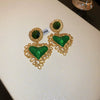 Wholesale Women's Midancient Vintage Jewelry Medieval Style Alloy 925 Silver Geometric Drop Shape Earrings Set With Diamonds