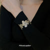 Wholesale Women's Middle Ancient Vintage Flower Open Copper Bracelet With Electroplating
