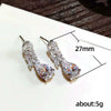 Wholesale Women's Midlength Zircon Earrings With Dropshaped Design Made Of Copper