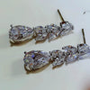 Wholesale Women's Midlength Zircon Earrings With Dropshaped Design Made Of Copper