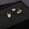 Wholesale Women's Mini Cartoon Animal Zodiac 925 Sterling Silver Earrings With Electroplating