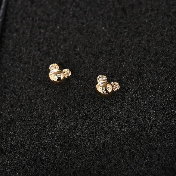 Wholesale Women's Mini Cartoon Animal Zodiac 925 Sterling Silver Earrings With Electroplating