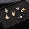Wholesale Women's Mini Cartoon Animal Zodiac 925 Sterling Silver Earrings With Electroplating