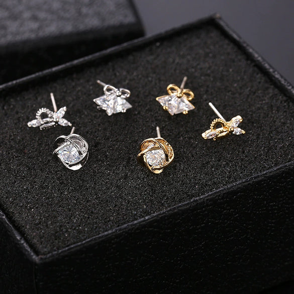 Wholesale Women's Mini Cartoon Animal Zodiac 925 Sterling Silver Earrings With Electroplating