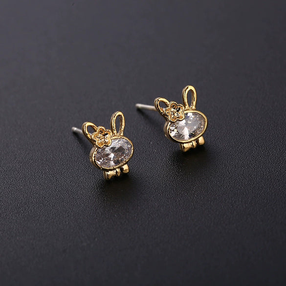 Wholesale Women's Mini Cartoon Animal Zodiac 925 Sterling Silver Earrings With Electroplating