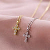 Wholesale Women's Mini Cross Necklace 925 Sterling Silver Geometric Style With Diamond