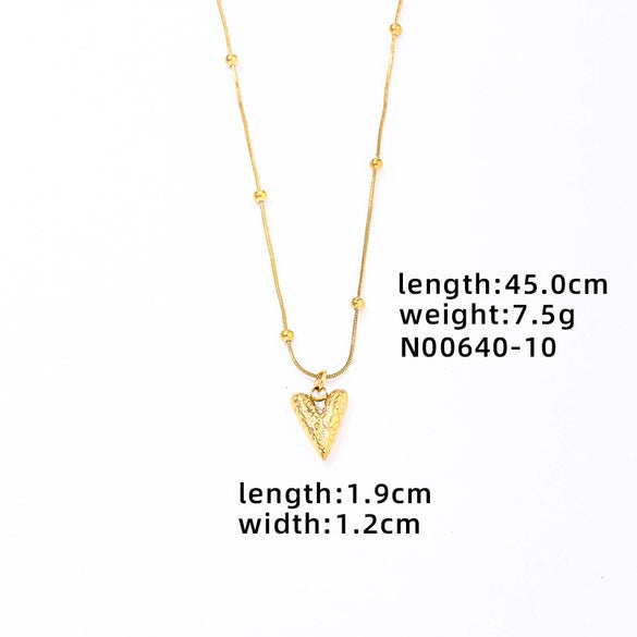 Wholesale Women's Mini Heart Shaped Pendant Clavicle Necklace Copper Titanium Steel Electroplated Niche Design
