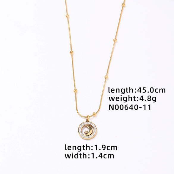 Wholesale Women's Mini Heart Shaped Pendant Clavicle Necklace Copper Titanium Steel Electroplated Niche Design