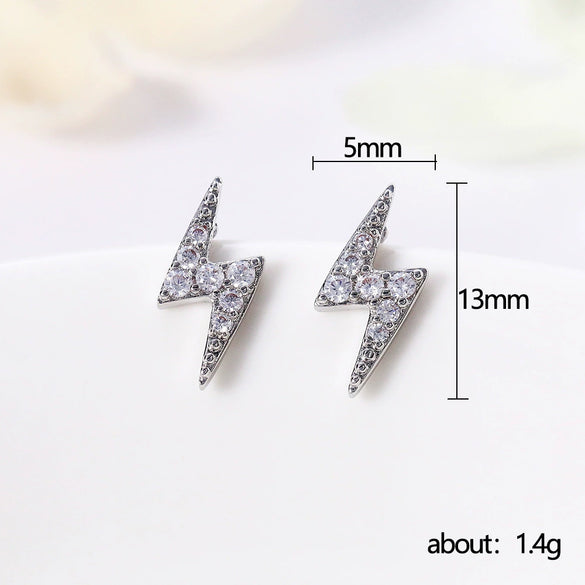 Wholesale Women's Mini Lightning Zircon Earrings Copper Animal Zodiac Style