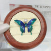 Wholesale Women's Minimalist Alloy Natural Pearl And Freshwater Pearl Brooch With Sapphire Blue Butterfly Design And Electroplating Finish