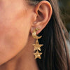 Wholesale Women's Minimalist Asymmetrical Star Shape Stainless Steel 18K Gold Vacuum Plated Earrings