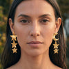 Wholesale Women's Minimalist Asymmetrical Star Shape Stainless Steel 18K Gold Vacuum Plated Earrings