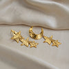 Wholesale Women's Minimalist Asymmetrical Star Shape Stainless Steel 18K Gold Vacuum Plated Earrings