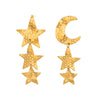 Wholesale Women's Minimalist Asymmetrical Star Shape Stainless Steel 18K Gold Vacuum Plated Earrings