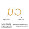 Wholesale Women's Minimalist Casual Geometric Hoop Earrings Stainless Steel Pvd Furnace Vacuum Real Gold Plated