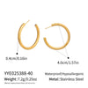 Wholesale Women's Minimalist Casual Geometric Hoop Earrings Stainless Steel Pvd Furnace Vacuum Real Gold Plated