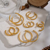 Wholesale Women's Minimalist Casual Geometric Hoop Earrings Stainless Steel Pvd Furnace Vacuum Real Gold Plated