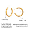Wholesale Women's Minimalist Casual Geometric Hoop Earrings Stainless Steel Pvd Furnace Vacuum Real Gold Plated