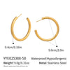 Wholesale Women's Minimalist Casual Geometric Hoop Earrings Stainless Steel Pvd Furnace Vacuum Real Gold Plated