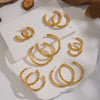 Wholesale Women's Minimalist Casual Geometric Hoop Earrings Stainless Steel Pvd Furnace Vacuum Real Gold Plated