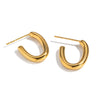 Wholesale Women's Minimalist Casual Geometric Ushaped Stainless Steel Pvd Furnace Vacuum Real Gold Plated Earrings