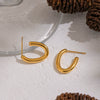 Wholesale Women's Minimalist Casual Geometric Ushaped Stainless Steel Pvd Furnace Vacuum Real Gold Plated Earrings