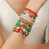 Wholesale Women's Minimalist Christmas Polymer Clay Bracelet With Snowflake And Christmas Tree Pendant