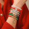 Wholesale Women's Minimalist Christmas Polymer Clay Bracelet With Snowflake And Christmas Tree Pendant