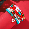 Wholesale Women's Minimalist Christmas Polymer Clay Bracelet With Snowflake And Christmas Tree Pendant